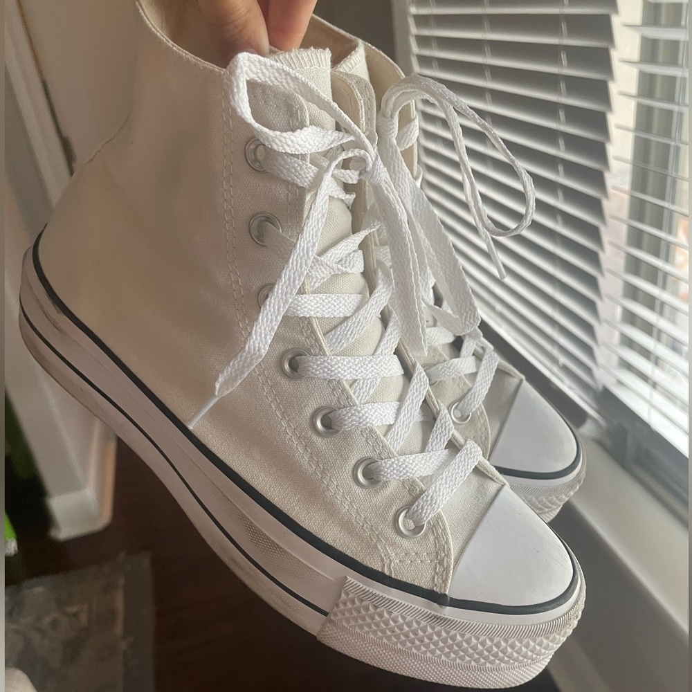 White Platform High Top Converse